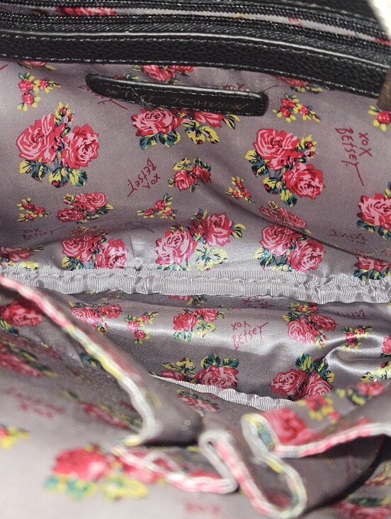 betsey johnson studded signature mini backpack Boarder Print Clear with Pouch A hidden internal pouch keeps personal items private while playful dots and strawberries add a fun pop of personality to your everyday carry Betsey Johnson Bee Bow